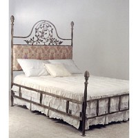 Four Poster Bed with Upholstered Vintage Headboard