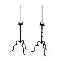 Pair Of Rose On A Vine Candlesticks