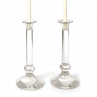 Pair Of Crystal Tall Candlesticks